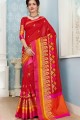 coton couleur rouge sari de soie art