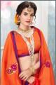 coton orange sari de soie art