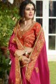 couleur rose foncé art saris en soie