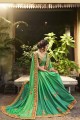couleur verte et bleu turquoise art saris en soie