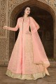 art couleur rose pastel costume de soie Anarkali