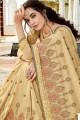 couleur beige doux sari de soie