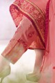 couleur rose et gris costume georgette churidar