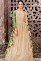 art couleur beige et vert costume de soie Anarkali