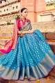 couleur bleu turquoise Banarasi sari de soie art