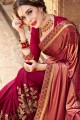 lycra couleur rose magenta et georgette sari