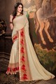 blanc cassé couleur georgette sari