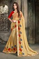 couleur beige georgette sari