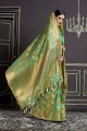 nylon couleur vert clair art saris en soie