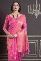 nylon couleur rose Rani art saris en soie