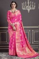 nylon couleur rose Rani art saris en soie