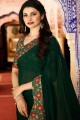 georgette couleur vert foncé sari