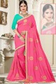 sari de soie couleur rose Rani