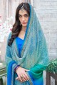 couleur bleu clair georgette sari