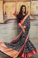 nylon couleur noire art saris en soie