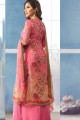 costume de couleur rose georgette palazzo