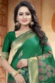 lin couleur verte sari