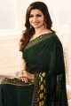 couleur verte pin georgette sari