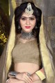 couleur beige khadi sari de soie art