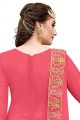 sombre costume churidar coton modal couleur rose