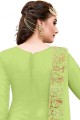 costume coton modal couleur vert clair churidar