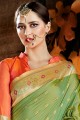 couleur verte cora sari de soie art