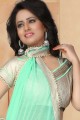 couleur verte pastel georgette sari
