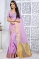 coton couleur violet clair poly sari