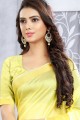 couleur jaune poly coton sari