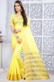 couleur jaune poly coton sari