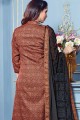costume satin palazzo coton couleur marron