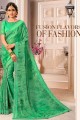 couleur vert clair georgette en mousseline de soie sari