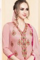 costume en coton de couleur rose clair churidar