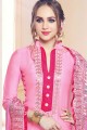 costume coton couleur rose churidar