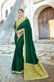 couleur vert sapin satin de soie sari