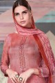 costume de crêpe de couleur rose clair georgette palazzo