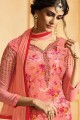 costume couleur rose georgette brasso churidar