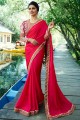 couleur rose fuschia doux sari de soie