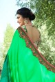couleur vert tendre sari de soie