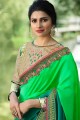 couleur vert tendre sari de soie