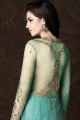 couleur bleu turquoise costume Anarkali net
