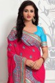 couleur rose Rani georgette sari