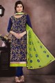 costume royal couleur bleu Chanderi churidar