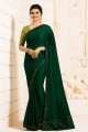 georgette couleur vert foncé sari