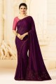 couleur pourpre georgette sari