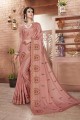 poussiéreux art couleur rose soie sari