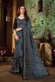 couleur gris foncé georgette sari
