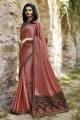 couleur vieux rose doux sari de soie