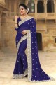couleur bleu marine georgette sari