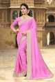 poudre de couleur rose georgette sari
